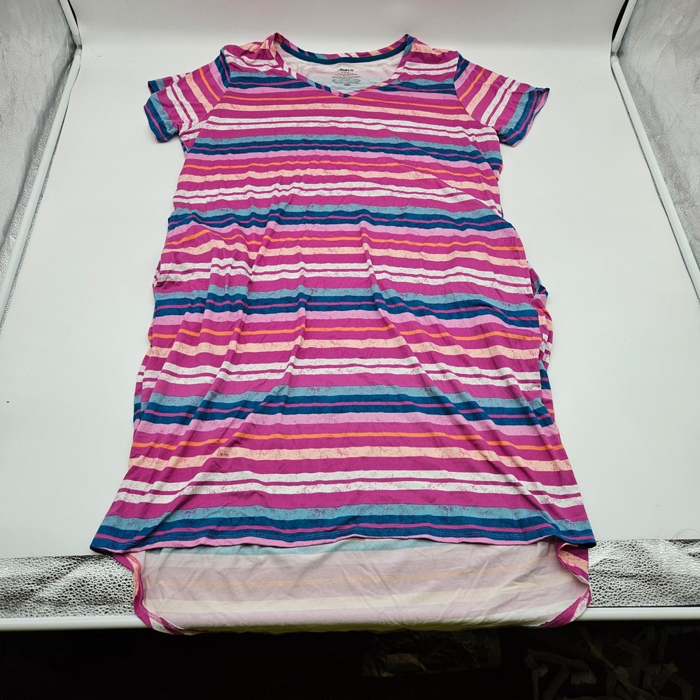 JOYSPUN Striped V‎ Neck Short Sleeve Casual Maxi Dress XL 16 18